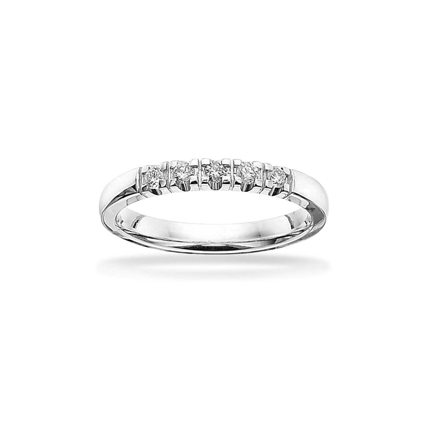 Grace alliancering i 14 karat hvidguld fra Scrouples med 0,15 ct diamanter
